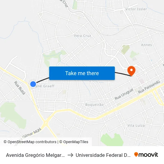 Avenida Gregório Melgarejo, 1418-1576 to Universidade Federal Da Fronteira Sul map