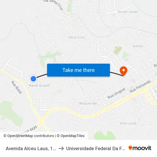 Avenida Alceu Laus, 1305-1323 to Universidade Federal Da Fronteira Sul map