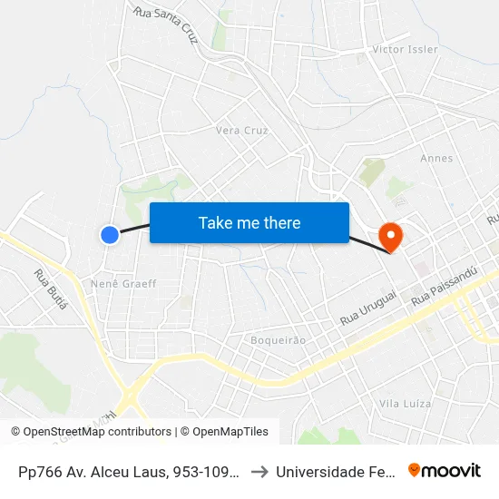 Pp766 Av. Alceu Laus, 953-1099 - Nene Graeff(Em Frente Casa 515) to Universidade Federal Da Fronteira Sul map