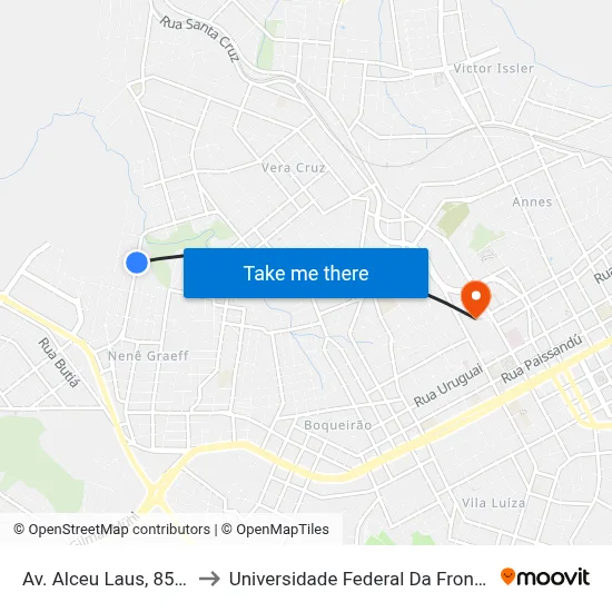 Av. Alceu Laus, 855-951 to Universidade Federal Da Fronteira Sul map