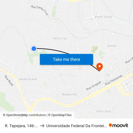 R. Tapejara, 146-230 to Universidade Federal Da Fronteira Sul map