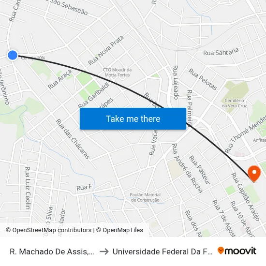 R. Machado De Assis, 975-1059 to Universidade Federal Da Fronteira Sul map