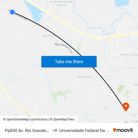 Pp830 Av. Rio Grande, 5100(Jbs) to Universidade Federal Da Fronteira Sul map