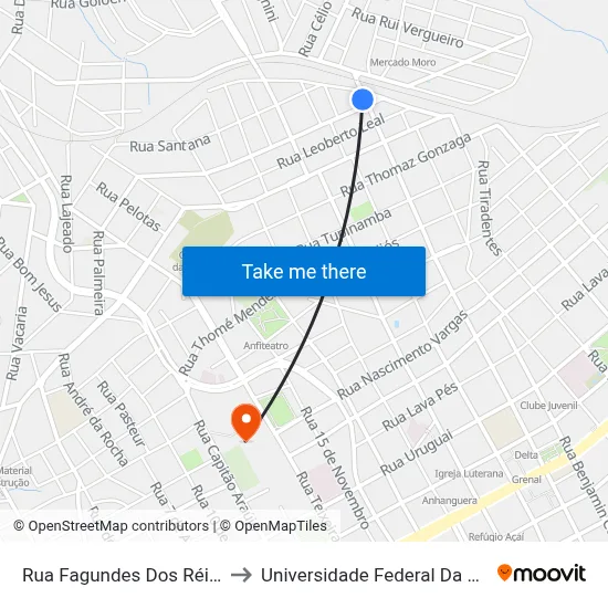 Rua Fagundes Dos Réis, 643-741 to Universidade Federal Da Fronteira Sul map