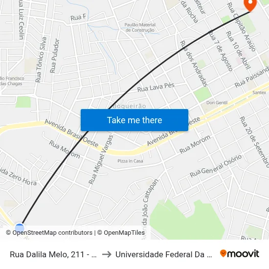Rua Dalila Melo, 211 - Sest Senat to Universidade Federal Da Fronteira Sul map