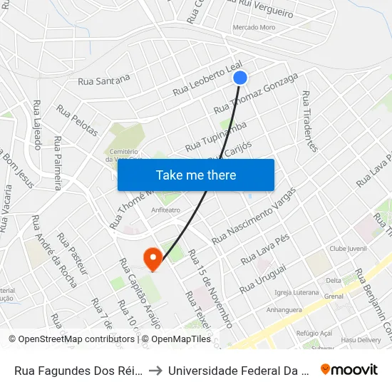 Rua Fagundes Dos Réis, 475-553 to Universidade Federal Da Fronteira Sul map