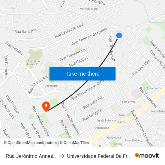 Rua Jerônimo Annes, 98-174 to Universidade Federal Da Fronteira Sul map