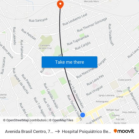 Avenida Brasil Centro, 773 - Upf Idiomas to Hospital Psiquiátrico Bezerra de Menezes map