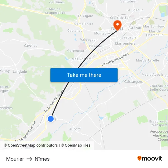 Mourier to Nîmes map