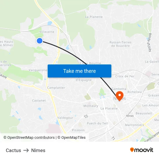 Cactus to Nîmes map