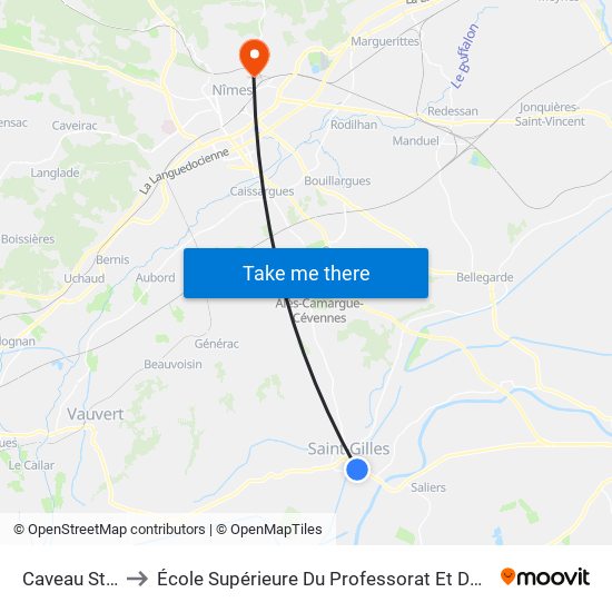 Caveau St Andre to École Supérieure Du Professorat Et De L'Éducation (Espe) map