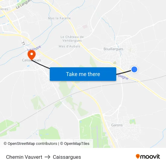 Chemin Vauvert to Caissargues map