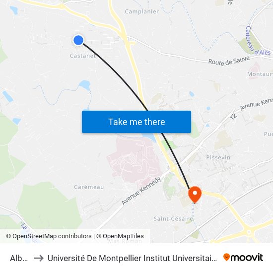 Albatros to Université De Montpellier Institut Universitaire De Technologie De Nîmes map