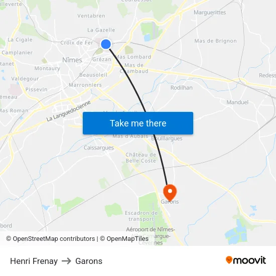 Henri Frenay to Garons map