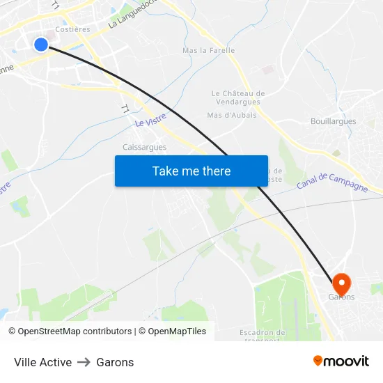 Ville Active to Garons map