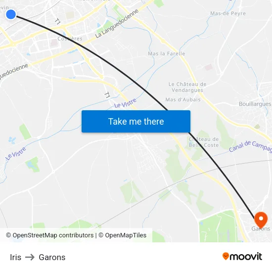 Iris to Garons map