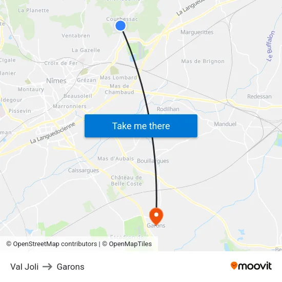 Val Joli to Garons map