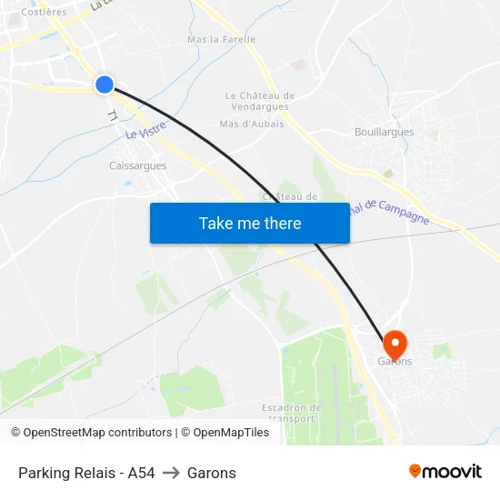 Parking Relais - A54 to Garons map