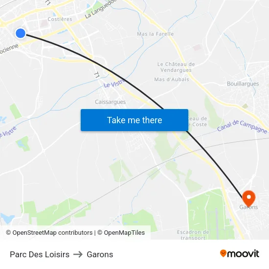 Parc Des Loisirs to Garons map