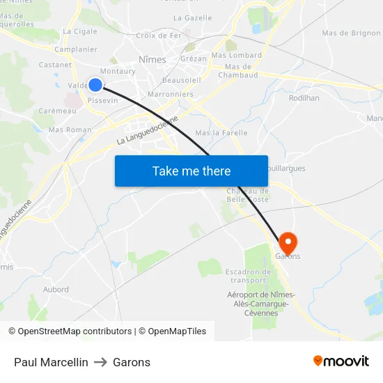 Paul Marcellin to Garons map