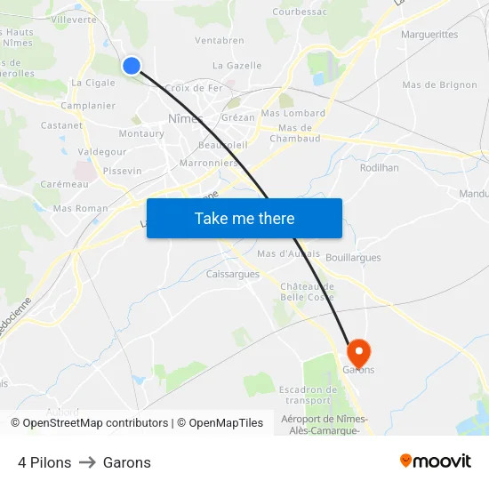 4 Pilons to Garons map