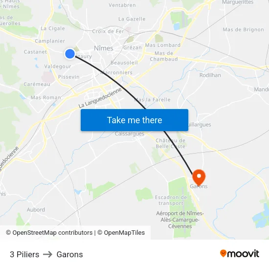 3 Piliers to Garons map