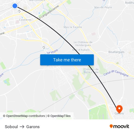 Soboul to Garons map