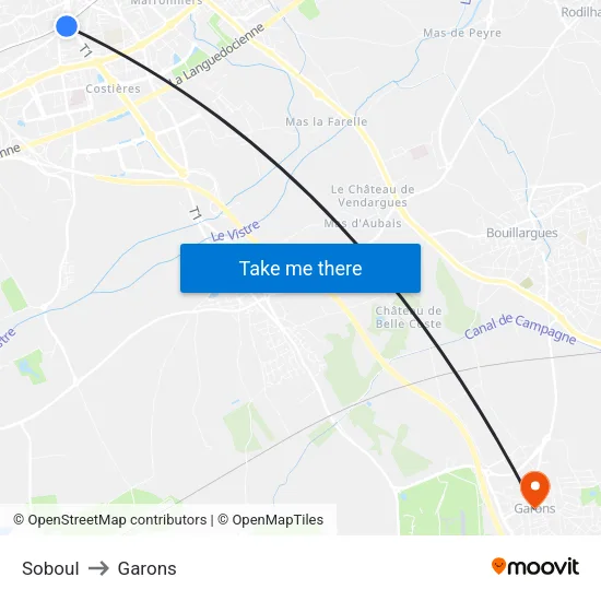 Soboul to Garons map