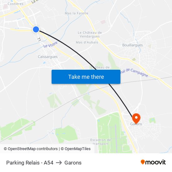 Parking Relais - A54 to Garons map