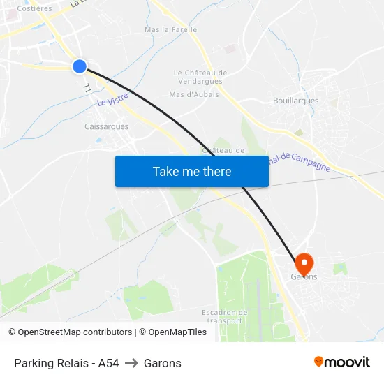 Parking Relais - A54 to Garons map