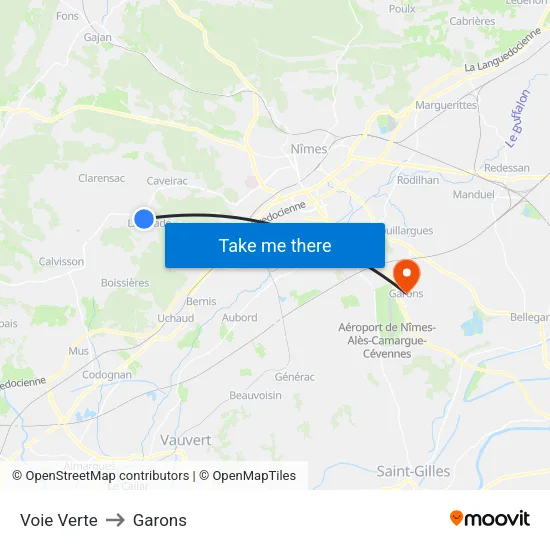 Voie Verte to Garons map