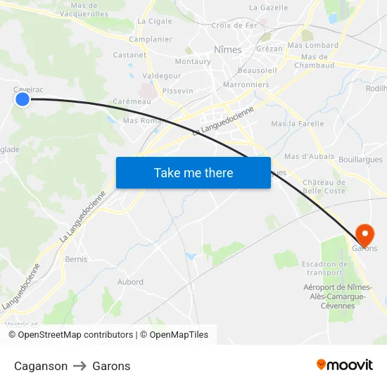 Caganson to Garons map