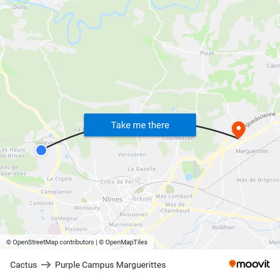 Cactus to Purple Campus Marguerittes map