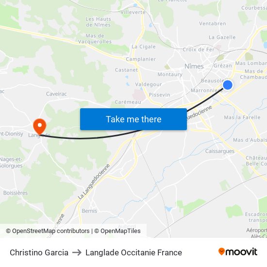 Christino Garcia to Langlade Occitanie France map