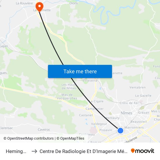 Hemingway to Centre De Radiologie Et D'Imagerie Médicale map