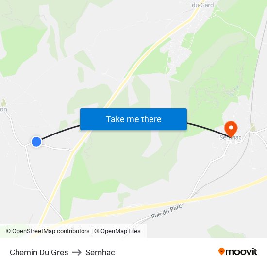 Chemin Du Gres to Sernhac map