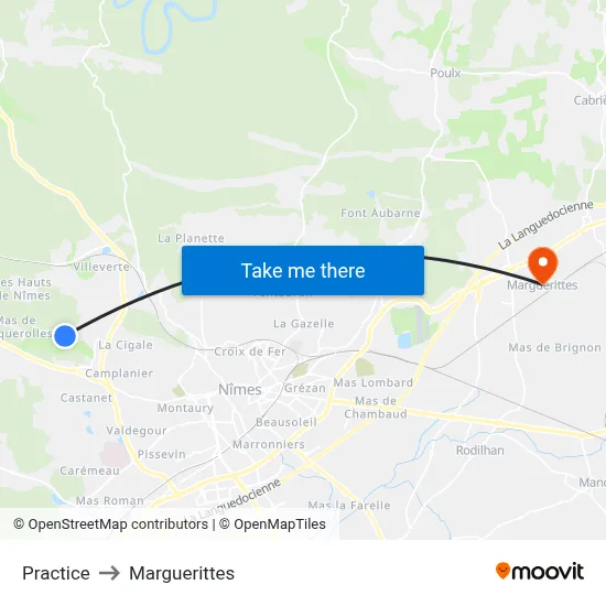 Practice to Marguerittes map