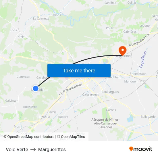 Voie Verte to Marguerittes map