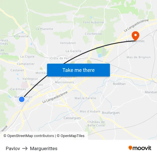 Pavlov to Marguerittes map