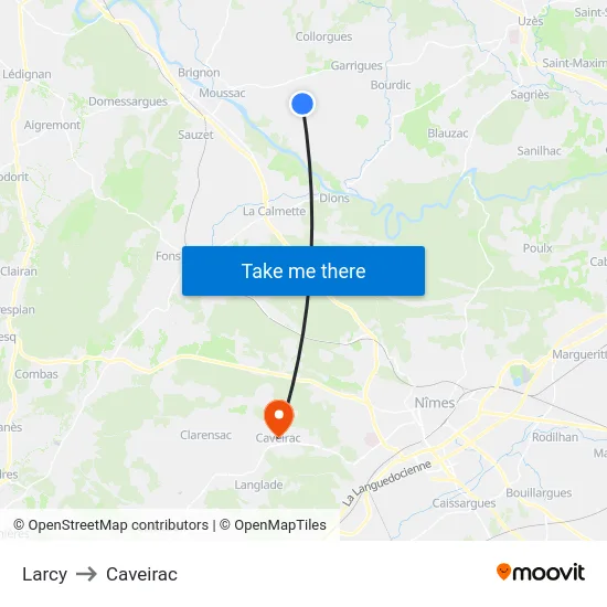 Larcy to Caveirac map