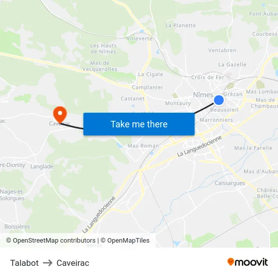 Talabot to Caveirac map