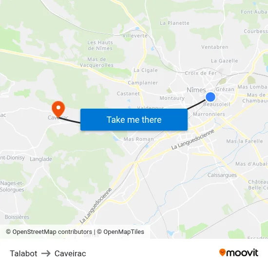 Talabot to Caveirac map