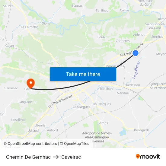 Chemin De Sernhac to Caveirac map