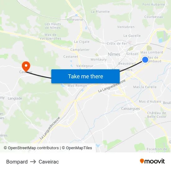 Bompard to Caveirac map
