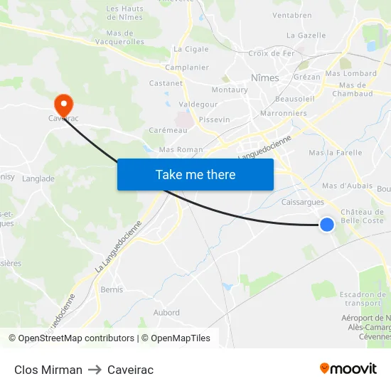 Clos Mirman to Caveirac map