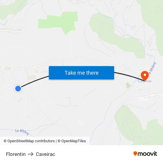 Florentin to Caveirac map