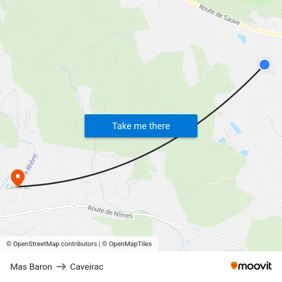 Mas Baron to Caveirac map