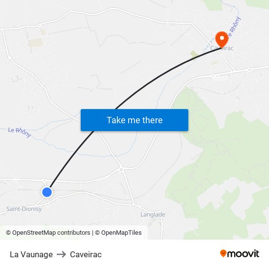 La Vaunage to Caveirac map