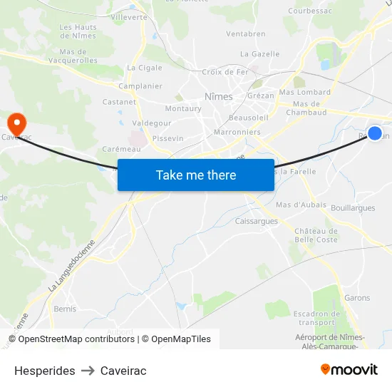 Hesperides to Caveirac map
