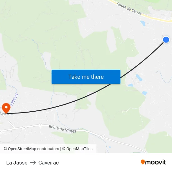 La Jasse to Caveirac map